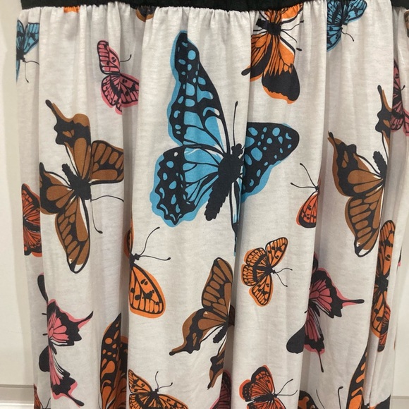 Pat Pat size XL casual black top white butterfly skirt multi color casual dress - Picture 7 of 10